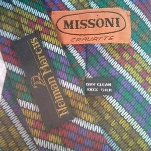 Missoni Zig Zag 100% Silk TIe EUC